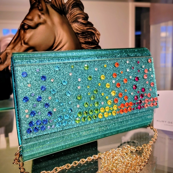 Kurt Geiger Handbags - KURT GEIGER LONDON Crystals Embellished Party Envelope Clutch/Crossbody